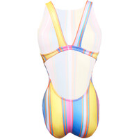 Turbo bañador natación mujer BAADOR TIRANTE ANCHO PASTEL STRIPES vista trasera