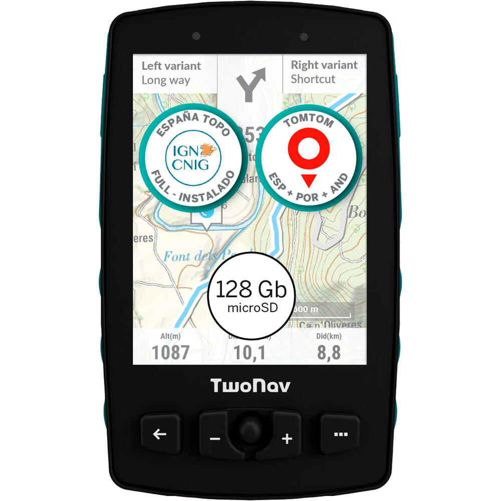 Twonav gps Aventura 2 Plus 32 GB + MicroSD 128 GB + vista frontal