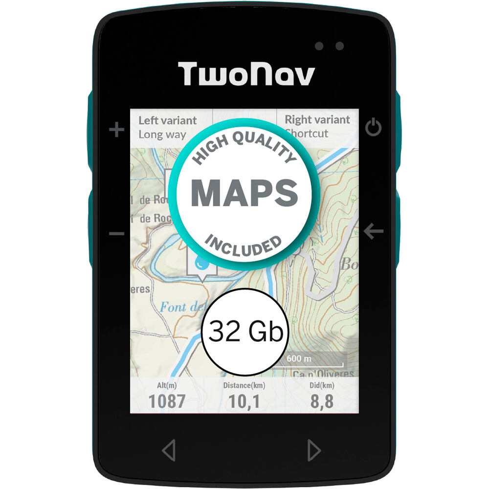 Twonav gps bicicleta Roc 32 GB + Mapa 1 provincia de Espaa I vista frontal