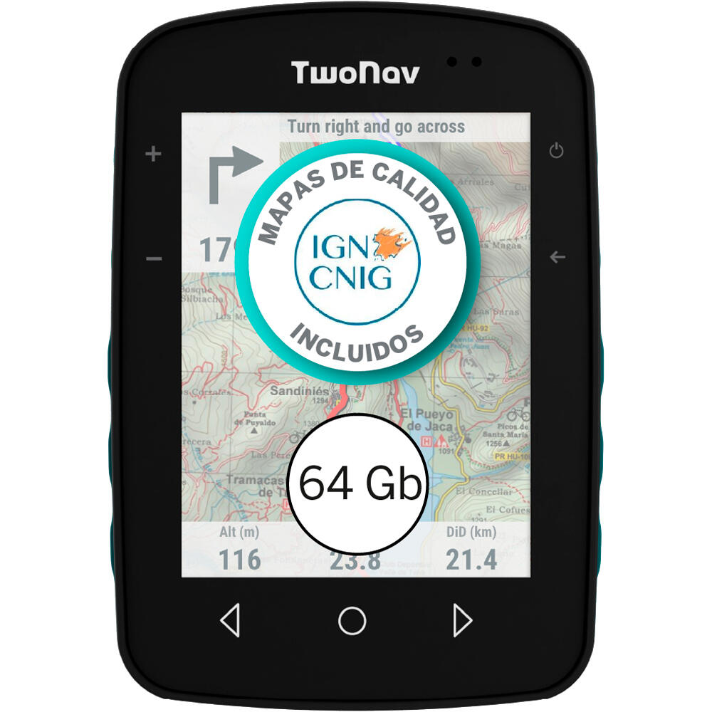 Twonav gps Terra 64 GB + Mapa completo Espaa IGN T vista frontal