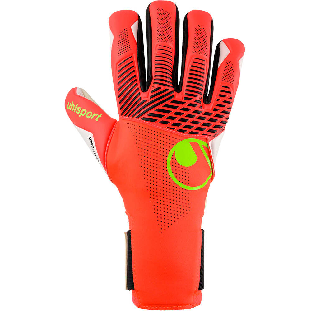 Uhlsport guantes portero FANGMASCHINE ABSOLUTGRIP HN ROBLAM vista frontal
