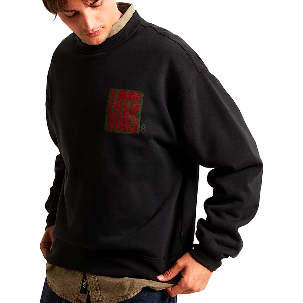 Vans sudadera hombre Stretch Stack Crackle Crew vista frontal