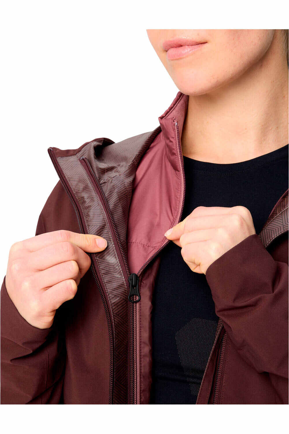 Vaude chaqueta impermeable ciclismo mujer Women's Yaras 3in1 Jacket II vista detalle