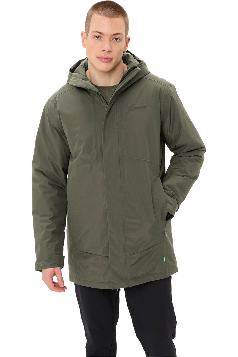 Vaude chaqueta impermeable insulada hombre Men's Rosemoor Padded Parka vista detalle