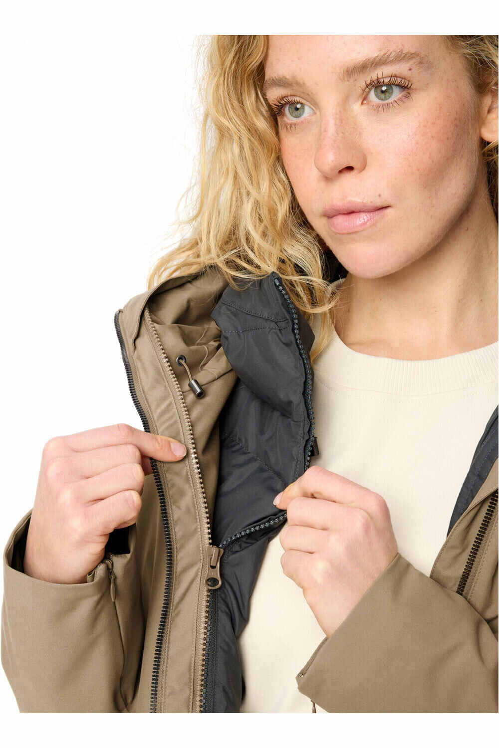 Vaude chaqueta impermeable insulada mujer Women's Annecy 3in1 Coat III vista detalle