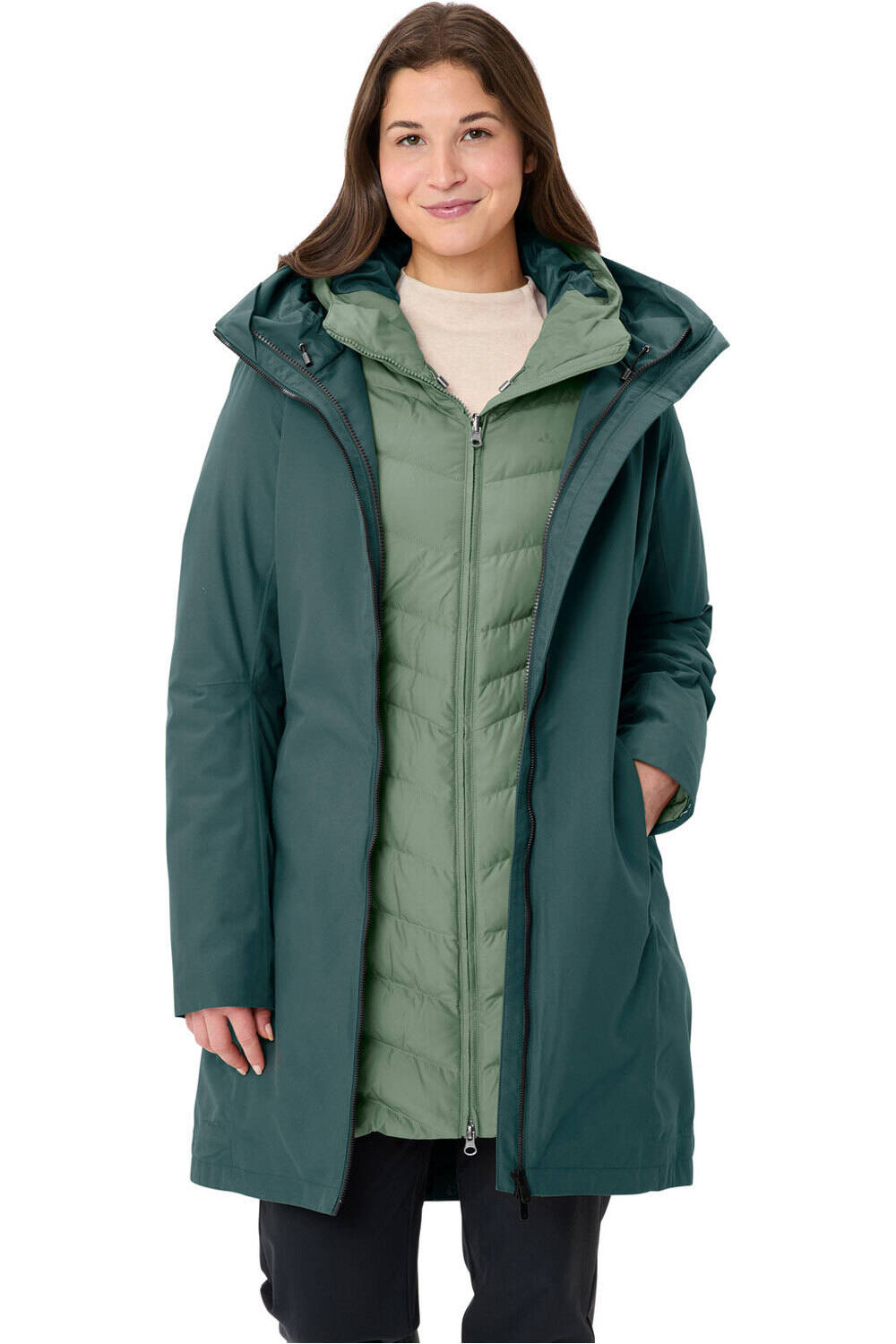 Vaude chaqueta impermeable insulada mujer Women's Annecy 3in1 Coat III vista frontal