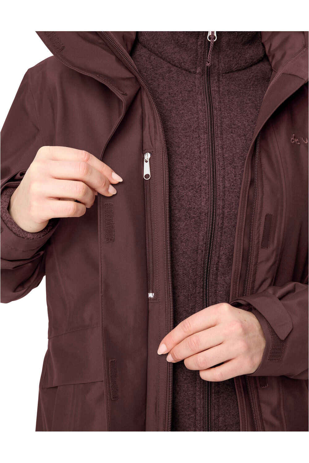 Vaude chaqueta impermeable insulada mujer Women's Idris 3in1 Parka IV vista detalle