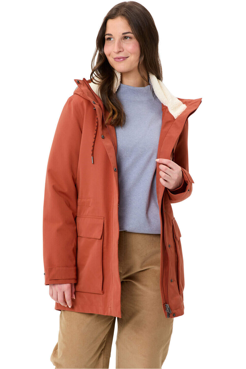 Vaude chaqueta impermeable insulada mujer Women's Manukau Parka III vista detalle