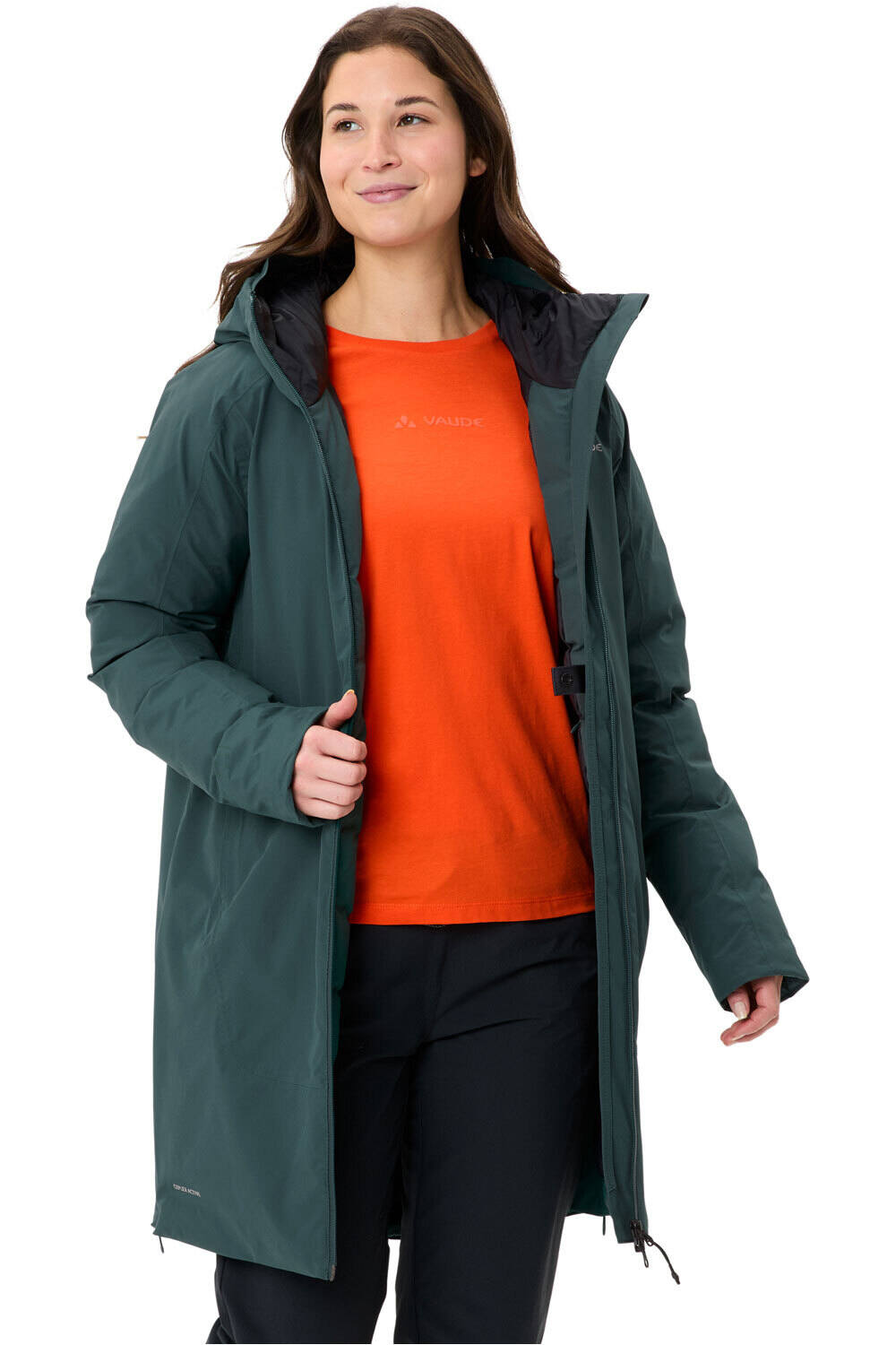 Vaude chaqueta impermeable insulada mujer Women's Mineo Coat IV vista detalle