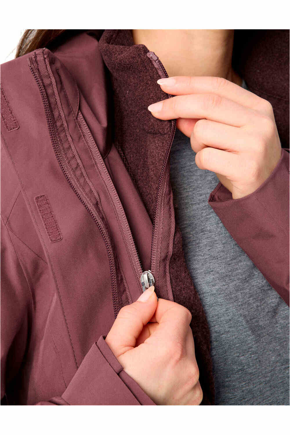 Vaude chaqueta impermeable insulada mujer Women's Rosemoor 3in1 Jacket II vista detalle