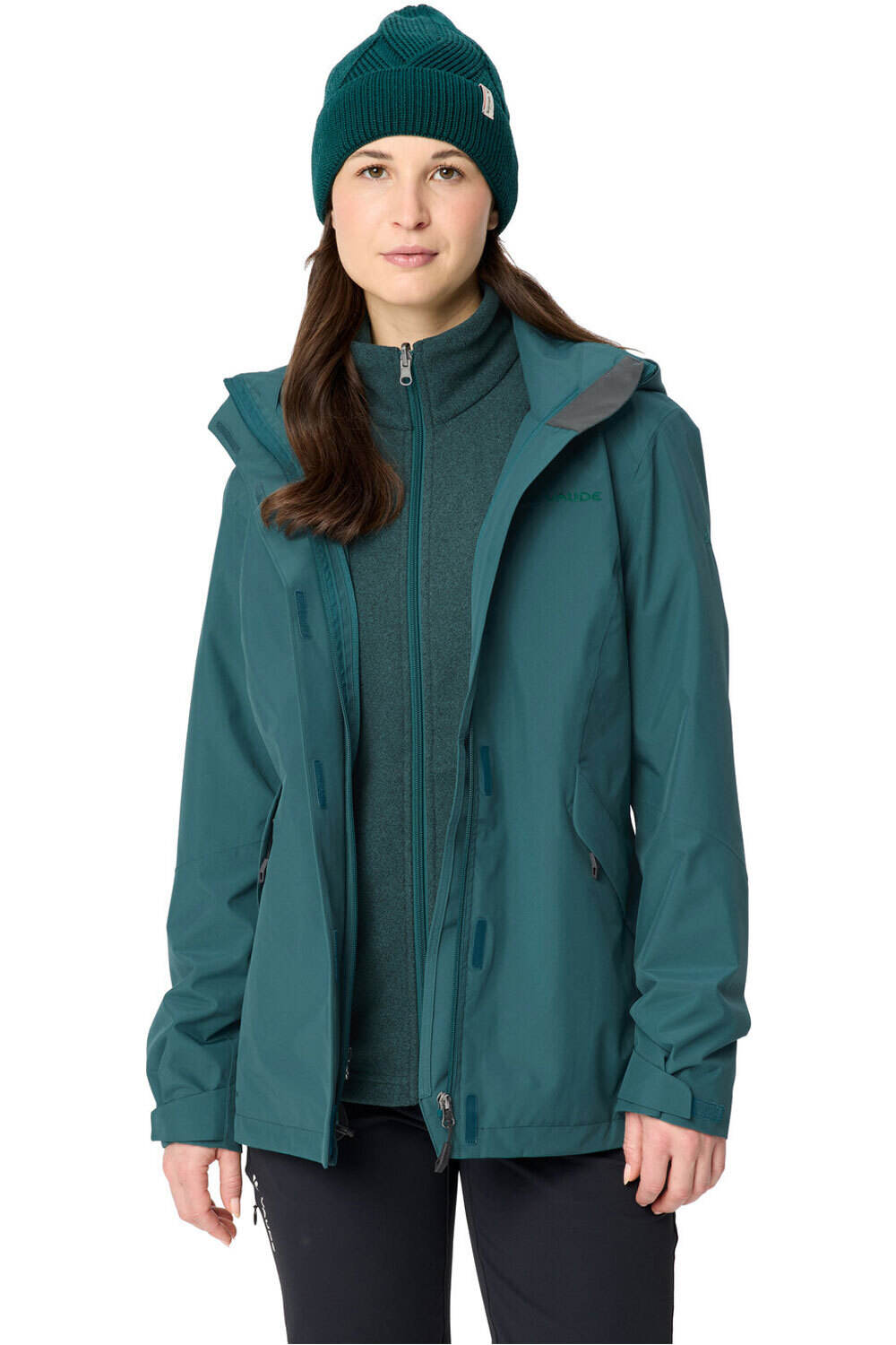 Vaude chaqueta impermeable insulada mujer Women's Rosemoor 3in1 Jacket II vista detalle