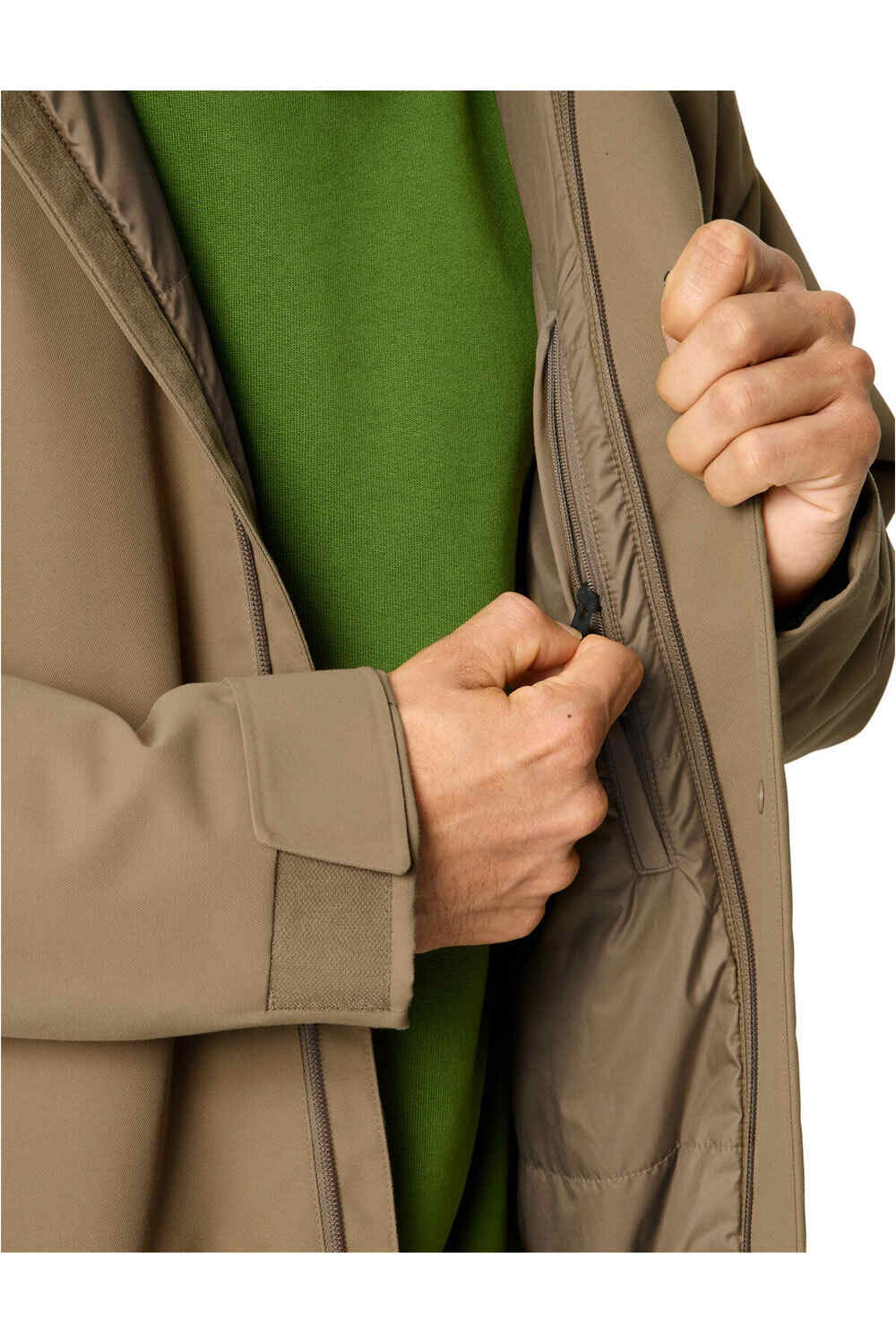 Vaude chaqueta outdoor hombre Men's Coreway Padded Trenchcoat vista detalle