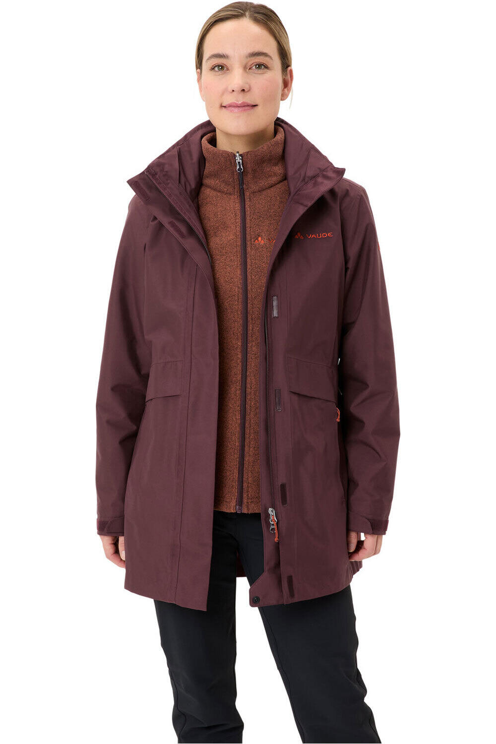 Vaude chaqueta outdoor mujer Women's Idris 3in1 Parka IV vista frontal