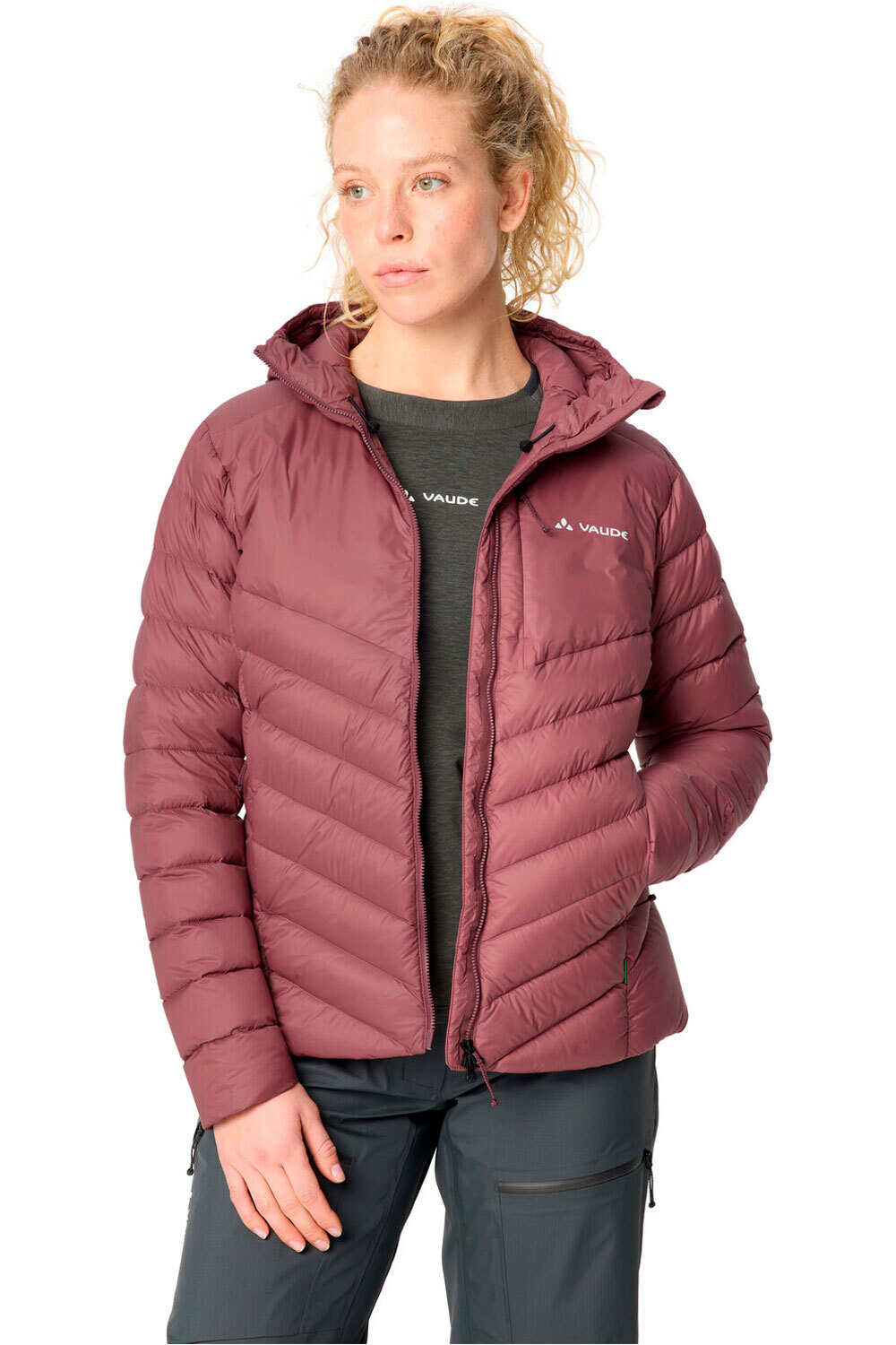 Vaude chaqueta outdoor mujer Women's Monviso Down Hooded Jacket vista detalle