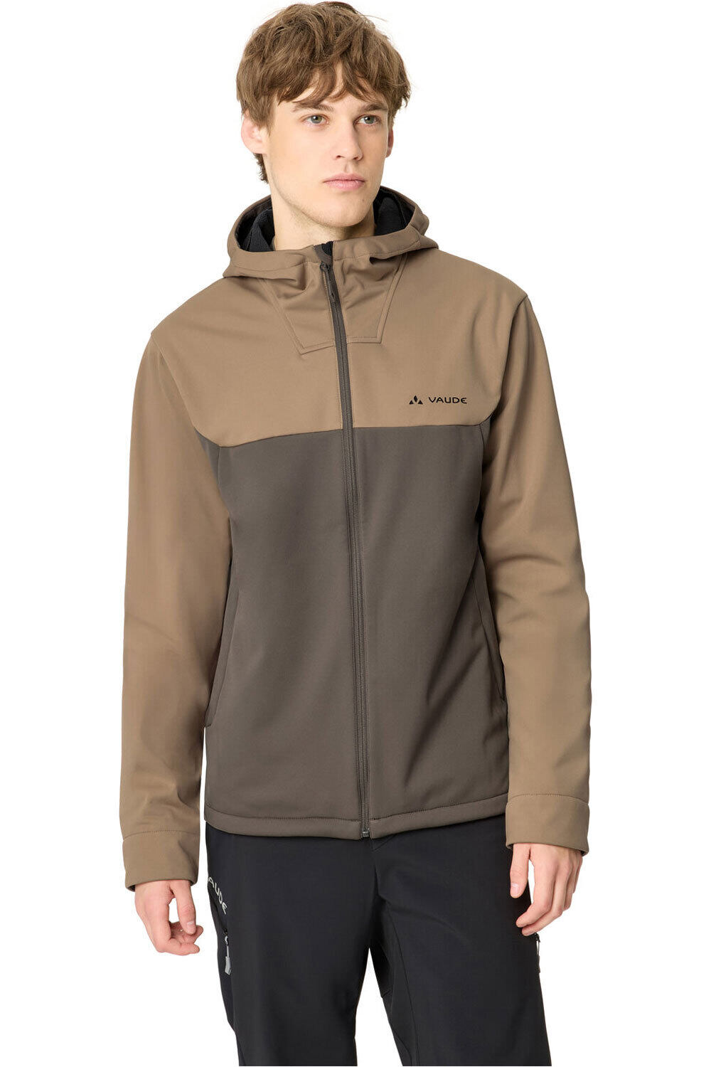 Vaude cortavientos ciclismo hombre Men's Qimsa Hooded Softshell Jacket II vista frontal