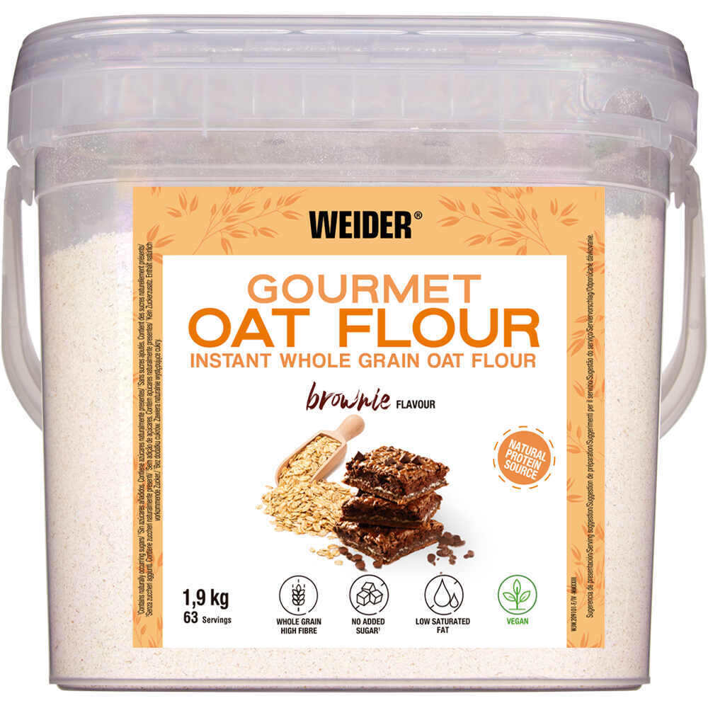 Weider Avena Oat Gour.Flour Harina Avena Browni 1,9kg vista frontal