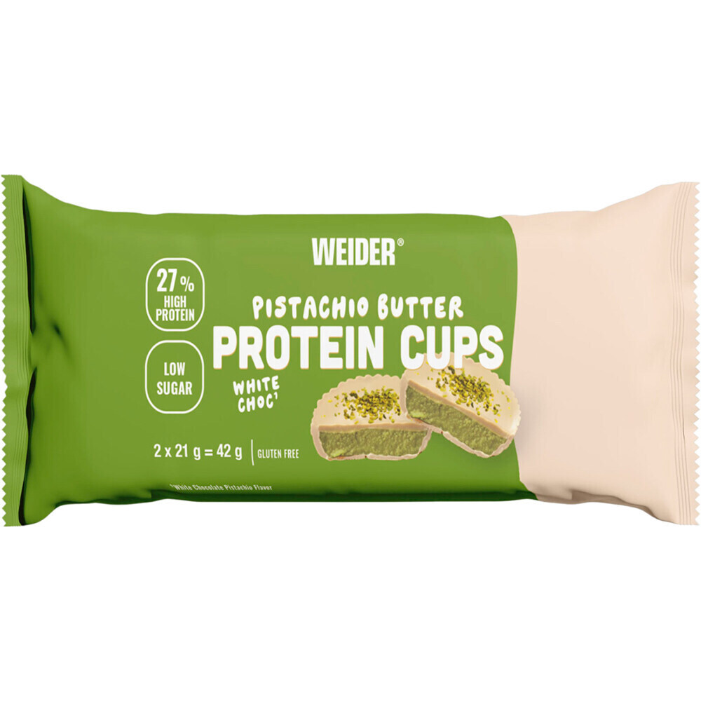 Weider Cookies Prot. Cups Pistachio-White choc vista frontal