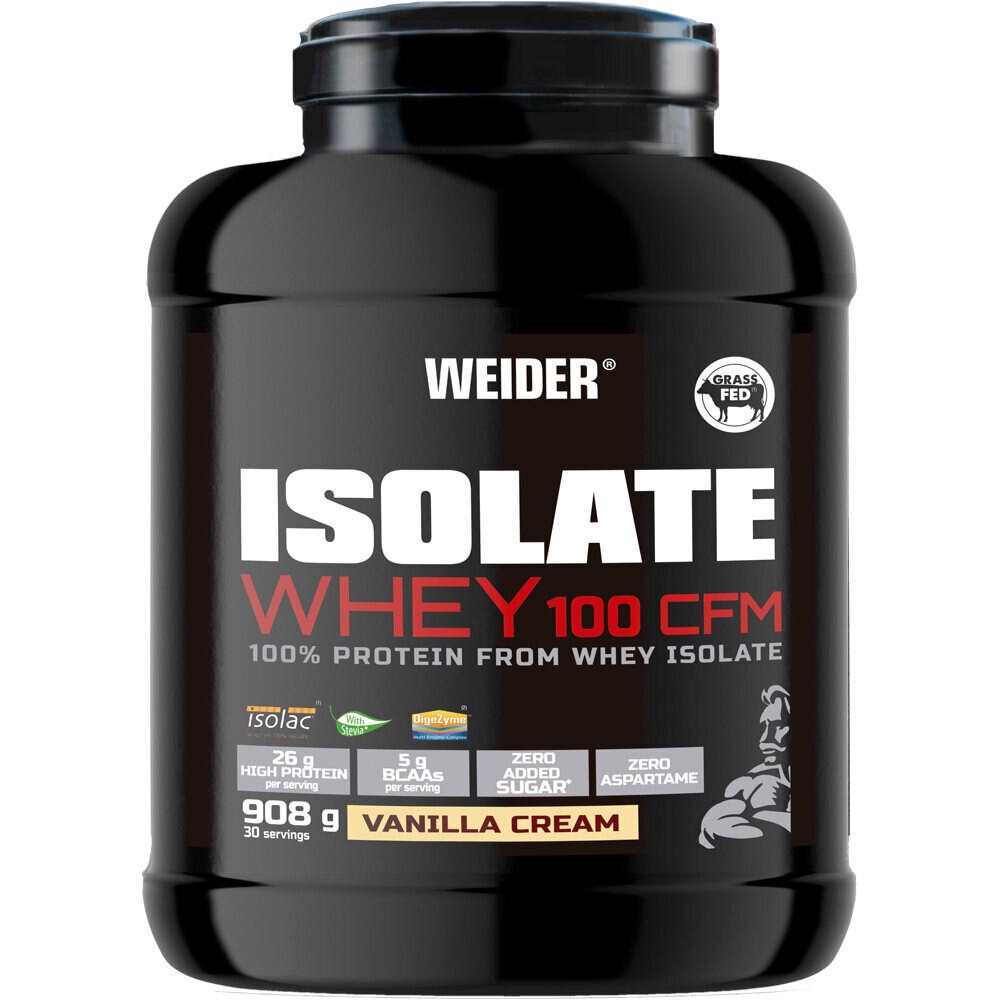 Weider Proteinas Aislado Suero/Whey Isolate Whey 100 CFM Vainilla 908 g vista frontal