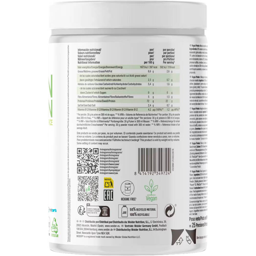 Weider Vegano Vegan Protein 750 g 02