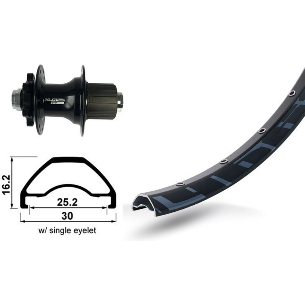 Xlc ruedas mtb RDA.TRAS RODI READY 25 27.5 DISC 6 AGUJ vista frontal