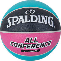Spalding balón baloncesto ALL CONFERENCE TEAL PINK vista frontal