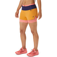 Asics pantalones cortos trail running mujer FUJITRAIL 2-N-1 SHORT vista detalle