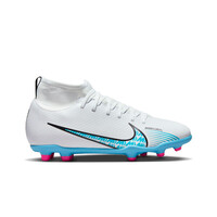 Nike botas de futbol niño cesped artificial MERCURIAL SUPERFLY JR 9 CLUB FG/MG BLAZ lateral exterior