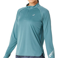 Asics camiseta técnica manga larga mujer ICON 1/2 ZIP LS TOP vista detalle