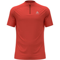 Odlo camisetas trail running manga corta hombre T-shirt crew neck s/s 1/2 zip ESSENTIAL vista frontal