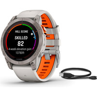 Garmin pulsómetros con gps fenix 7 Pro Saph Solar, Ti w/Fog Gry/Emb vista frontal