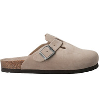 Genuins zueco mujer RIVA VELOUR TAUPE lateral exterior