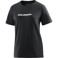 Salomon camiseta montaña manga corta mujer LOGO SS TEE W vista detalle