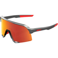 100% gafas ciclismo S3 - Matte Gunmetal - Red Lens vista frontal