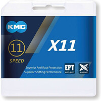 K.M.C cadena bicicleta X11 EPT 1/2x11/128 118 ESLABO 5.65mm 11V vista frontal
