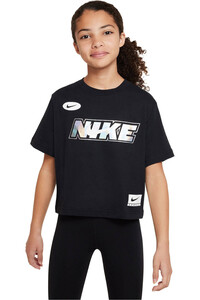 Nike camiseta manga corta niña NSW TEE BOXY ICON CLASH vista frontal