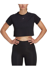 adidas camisetas fitness mujer AEROREADY Train Essentials 3 Bar Logo Crop vista frontal