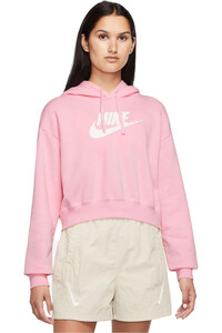 Nike sudadera mujer W NSW CLUB FLC GX CROP HDY vista frontal