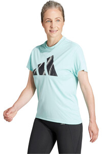 adidas camiseta entrenamiento manga corta mujer RUN IT BL TEE vista frontal