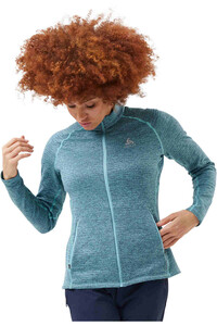 Odlo forro polar mujer Mid layer full zip TENCIA vista frontal