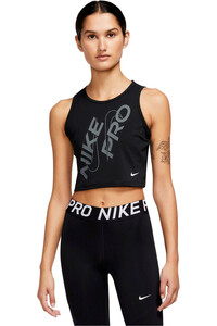 Nike camiseta tirantes fitness mujer W NP DF CROP TANK GRX vista frontal