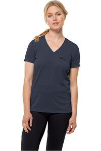 Jack Wolfskin camiseta montaña manga corta mujer CROSSTRAIL T WOMEN vista frontal