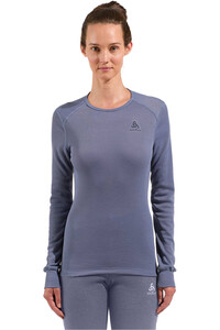 Odlo camiseta térmica manga larga mujer BL TOP crew neck l/s ACTIVE WARM ECO vista frontal