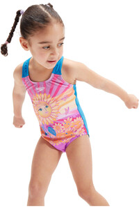 Speedo bañador natación bebe Girls Digital Printed Swimsuit vista frontal
