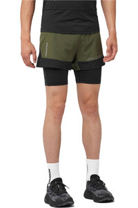 Salomon pantalón running hombre CROSS 2IN1 SHORTS M vista frontal