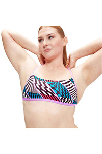 Speedo bikinis mujer Womens Allover Digital Cross Back Crop Top vista frontal