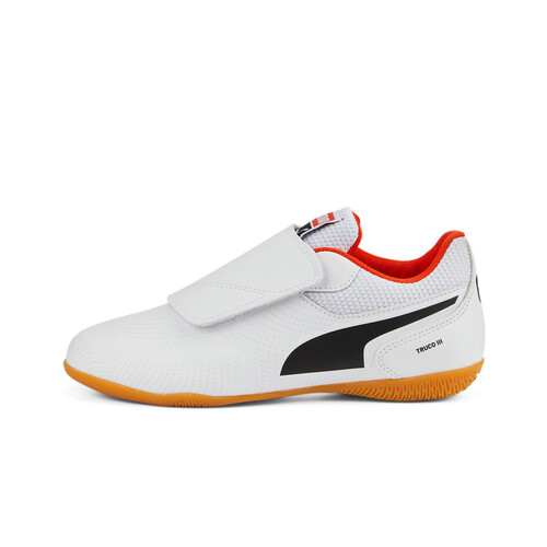 Zapatillas velcro fútbol sala infantil Puma TRUCO III V JR blanco