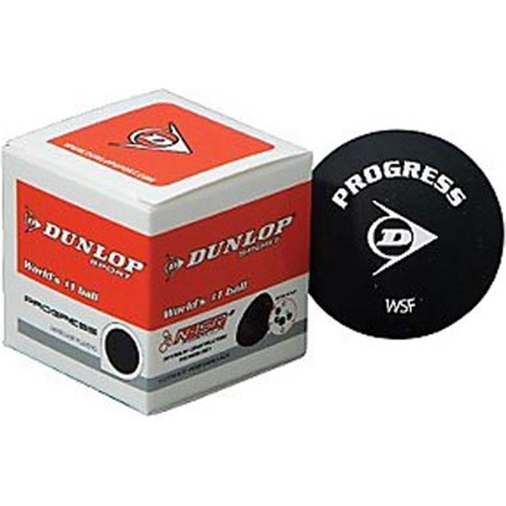 Dunlop pelotas squash PROGRESS NEGRA 501 vista frontal