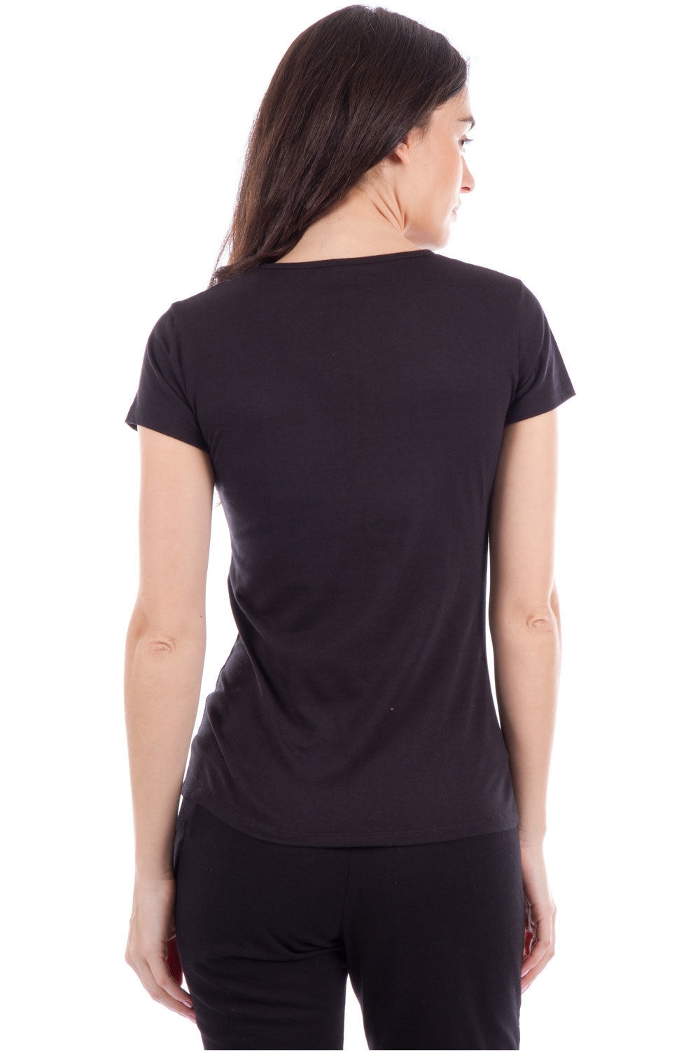 Abery camiseta manga corta mujer T-ADELE BLACK vista trasera