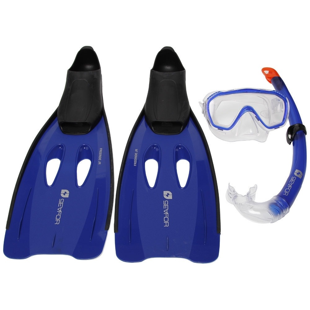 Seafor kit gafastubo y aletas snorkel niño FREERIDE AZ JR vista frontal