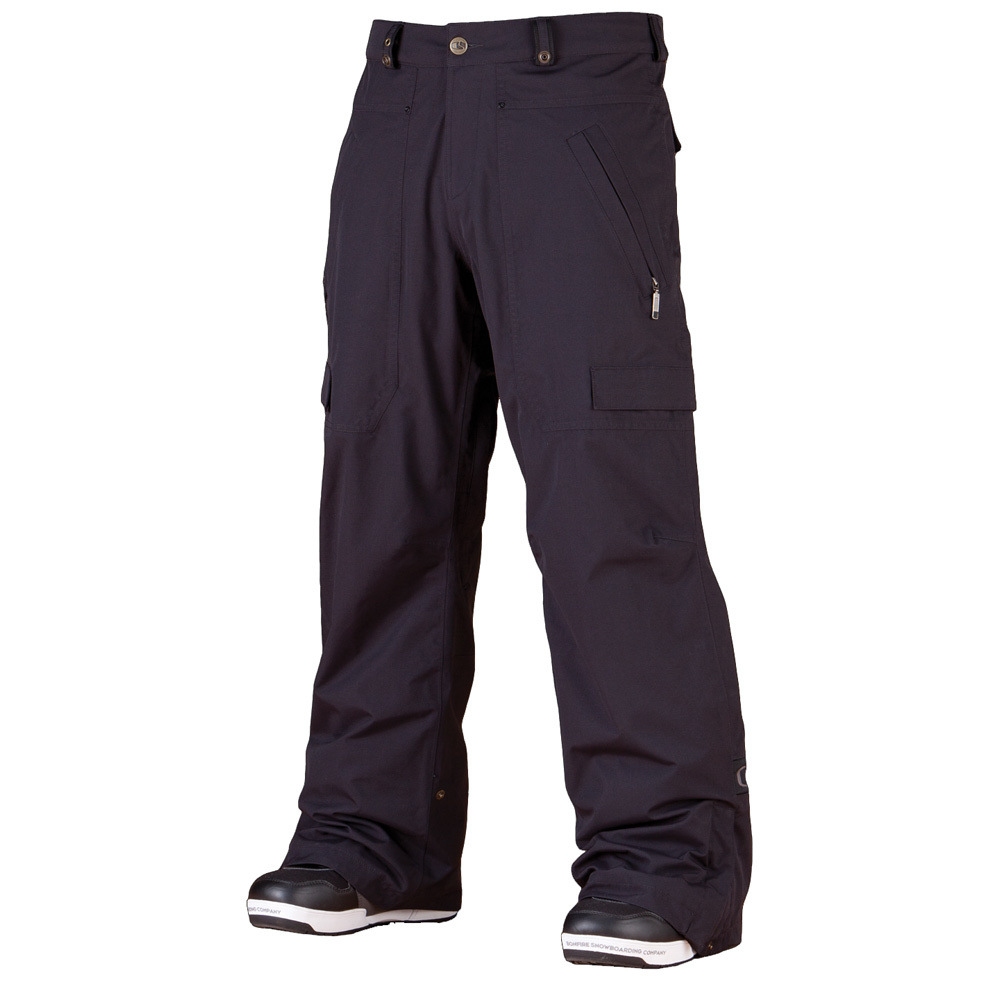 Bonfire pantalones snowboard hombre M SPECTRAL PANT BLACK BLACK vista frontal